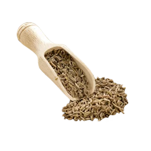 Premium cumin seeds in wooden scoop product image